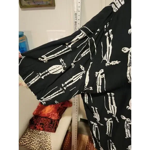 Vintage Mad Gringo Hawaiian Shirt Mens Size 2 XL Black White Button Up - Picture 5 of 9
